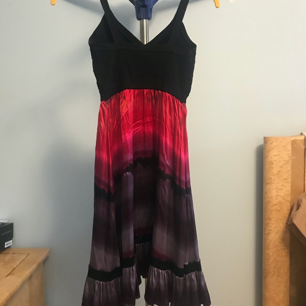 Bebe dress w/ bandage style bodice silk skirt